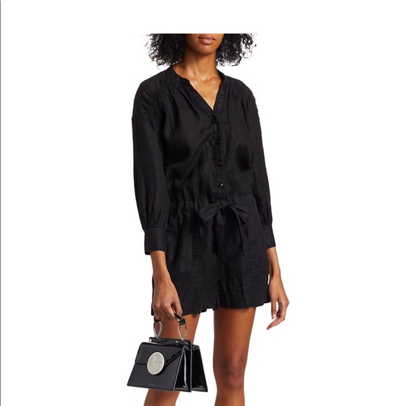 Joie Bosworth Linen Romper black size large - Picture 2 of 12